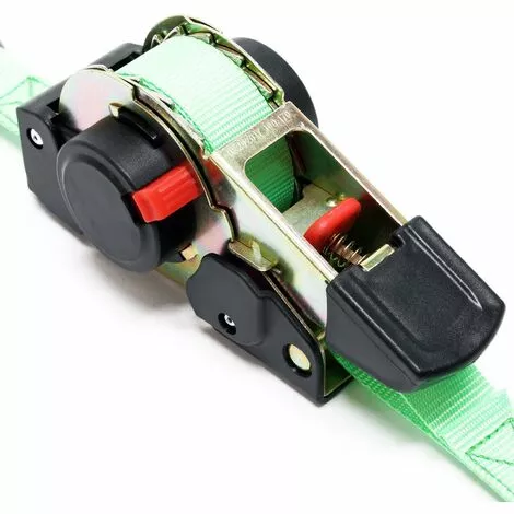 WILTEC Sangle D’arrimage 3,5m X 25mm Traction 320 DaN PES Crochet En Forme S Avec Tendeur à Cliquet 3 WILTEC Sangle D’arrimage 3,5m X 25mm Traction 320 DaN PES Crochet En Forme S Avec Tendeur à Cliquet – Image 3