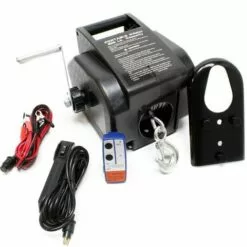WILTEC Treuil électrique 12 Volts Traction Jusqu’à 2267Kg Treuil à Câble Télecommande Outil Bateau Remorque