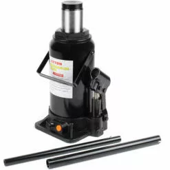 WILTEC Cric Bouteille Hydraulique 32T Vérin De Levage Avec Fonction Descente Lente, 465 Mm Max.