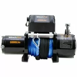 WinchPro - Treuil Électrique 12V 2700kg/6000lbs, 24m De Corde Synthétique En Dyneema, 2 Télécommandes (1 Sans Fil, 1 Câble), Idéal Pour Les Atv, Buggies, Remorques, Quads Et Bateaux