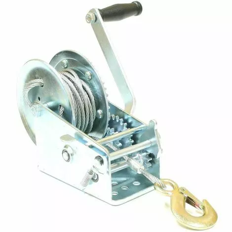 Varan Motors - H2500 Treuil Manuel à Manivelle 1100 / 2200kg Pour Remorque, Quad, Bateau Avec Cable De Ø4.8mm X 8m - Gris 2 Varan Motors - H2500 Treuil Manuel à Manivelle 1100 / 2200kg Pour Remorque, Quad, Bateau Avec Cable De Ø4.8mm X 8m - Gris – Image 2