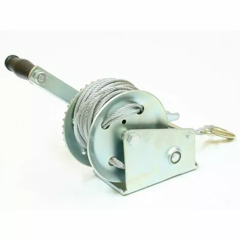 Varan Motors - H1200 Treuil Manuel à Manivelle 544/1088kg Pour Remorque, Quad, Bateau Avec Cable De Ø4.8mm X 10m - Gris 2 Varan Motors - H1200 Treuil Manuel à Manivelle 544/1088kg Pour Remorque, Quad, Bateau Avec Cable De Ø4.8mm X 10m - Gris – Image 2
