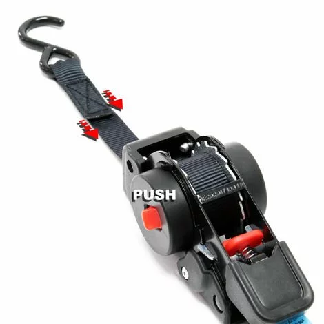 WILTEC 2x Sangles D'arrimage Automatique 100 DaN Charge De Traction LGF 0,2m LGL 1,8m PES Courroie Crochet 4 WILTEC 2x Sangles D'arrimage Automatique 100 DaN Charge De Traction LGF 0,2m LGL 1,8m PES Courroie Crochet – Image 4