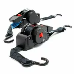 WILTEC 4x Sangles D'arrimage Automatique 100 DaN Charge De Traction LGF 0,2m LGL 1,8m PES Courroie Crochet -Treuil, cric, palan et accessoires Soldes Boutique 13759910 5