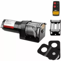 MSW Treuil 4X4 Treuil Motorisé Quad 1590 Kg 1 3Ch 1000 W 4 Tonnes Câble Acier Poulie - Argent