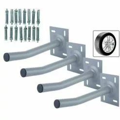 Varan Motors - HYAOU-1 Support Mural De Roues, Range-pneus, Range-roues En Acier, 4 Pièces, 50kg Max Par Support - Gris