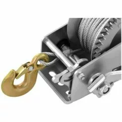 MSW Treuil Manuel Bateau Treuil Anti-Retour 450 - 1200 Kg Cliquet Câble Acier 10 M - Argent -Treuil, cric, palan et accessoires Soldes Boutique 14022435 3