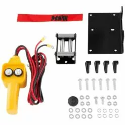 MSW Treuil 4X4 Treuil Électrique 12V Quad 907 Kg 750 W Câble En Acier 15 M 4 Mm - Noir -Treuil, cric, palan et accessoires Soldes Boutique 14022437 4