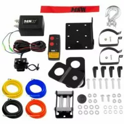 MSW Treuil 4X4 Treuil Électrique 12V Quad 1590 Kg 1000 W 4 Tonnes Câble Acier Poulie - Noir -Treuil, cric, palan et accessoires Soldes Boutique 14022442 4