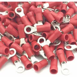 PEPTE Bornes à Sertir Isolées Rouges 100pcs, Taille De Plot De 3.7mm