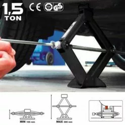 HELIOTRADE Cric Losange Parallelogramme Renforcé 1500 Kilos (1,5T) -Treuil, cric, palan et accessoires Soldes Boutique 14453552 4
