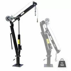 WILTEC Grue De Levage Pick Up Rabattable Charge De 900kg Tête Pivotante à 360° & Treuil Socle Solide