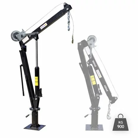 WILTEC Grue De Levage Pick Up Rabattable Charge De 900kg Tête Pivotante à 360° & Treuil Socle Solide 1 WILTEC Grue De Levage Pick Up Rabattable Charge De 900kg Tête Pivotante à 360° & Treuil Socle Solide