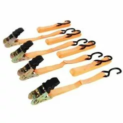 PEREL SANGLE D'ARRIMAGE AVEC TENDEUR A CLIQUET 500 Kg - 25 Mm X 5 M - 4 Pcs ARAT2554 RI8812