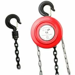 ECD GERMANY Palan Chaîne Mécanique Treuil 1T 1000Kg Manuel à Chaîne Crochet De Levage 2,5m
