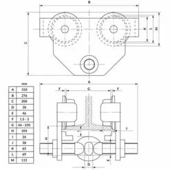ECD GERMANY Chariot Mécanique Roulant Porte Palan Chariot à Poutre 2 Tonnes 2000kg 66-220 Mm 9 ECD GERMANY Chariot Mécanique Roulant Porte Palan Chariot à Poutre 2 Tonnes 2000kg 66-220 Mm -Treuil, cric, palan et accessoires Soldes Boutique 16032043 5