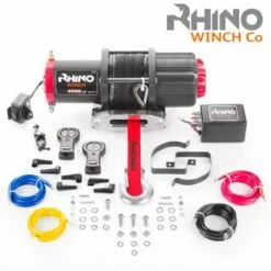 Rhino Winch Treuil électrique RHINO 4500lb / 2040kg 12v - Corde Dyneema Synthétique Avec Télécommande Sans Fil - Garantie 2 Ans
