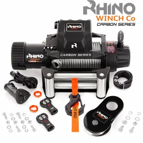 Rhino Winch Treuil électrique RHINO 13500 Lb / 6125 Kg 12v - Câble En Acier Noir Robuste Avec Télécommande Sans Fil - Garantie 2 Ans 1 Rhino Winch Treuil électrique RHINO 13500 Lb / 6125 Kg 12v - Câble En Acier Noir Robuste Avec Télécommande Sans Fil - Garantie 2 Ans