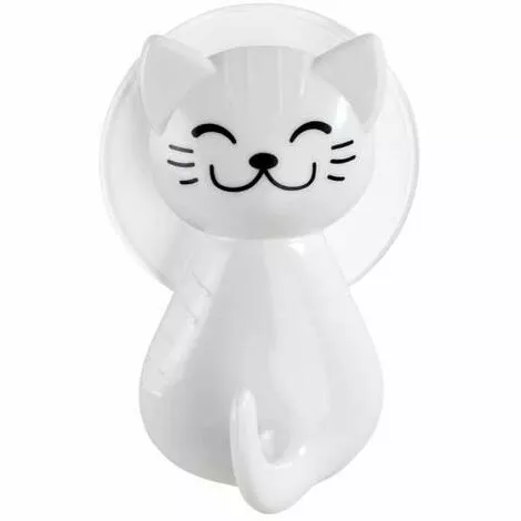 WENKO Crochet à Ventouse Chat Blanc 1 WENKO Crochet à Ventouse Chat Blanc