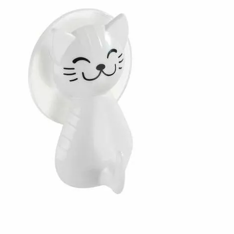 WENKO Crochet à Ventouse Chat Blanc 2 WENKO Crochet à Ventouse Chat Blanc – Image 2