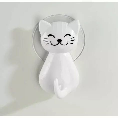 WENKO Crochet à Ventouse Chat Blanc 4 WENKO Crochet à Ventouse Chat Blanc – Image 4