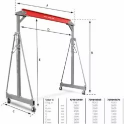 Grue à Portique Mobile 1 T MW-Tools PTLK1 -Treuil, cric, palan et accessoires Soldes Boutique 17271539 3