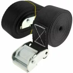 PrimeMatik - Lot De 2 Sangles D'arrimage Avec Boucle De 5m X 50mm 1200Kg, Couleur Noire