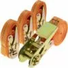 PrimeMatik - Lot De 4 Sangles D'arrimage à Cliquet De 2.5m X 25mm 800Kg, Couleur Orange