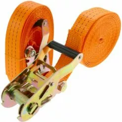 PrimeMatik - Lot De 2 Sangles D'arrimage à Cliquet 10m X 38mm 3000Kg, Couleur Orange