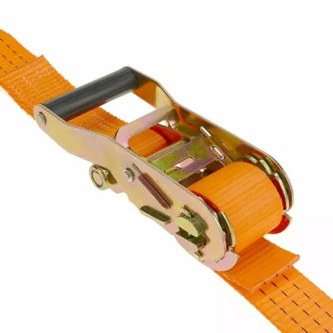 PrimeMatik - Lot De 2 Sangles D'arrimage à Cliquet 10m X 50mm 5000Kg, Couleur Orange 5 PrimeMatik - Lot De 2 Sangles D'arrimage à Cliquet 10m X 50mm 5000Kg, Couleur Orange – Image 5