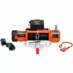 WinchPro - Treuil Électrique 12V 5900kg/13000lbs, 26m De Corde Synthétique Dyneema, 2 Télécommandes Incluses (1 Sans Fil, 1 Câble), Pour Tout-terrain, 4x4, Remorques