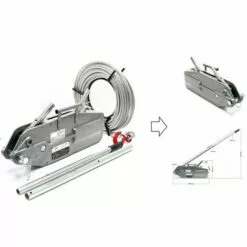 BIGB Tire-fort, Palan à Cable Manuel Max 3200 Kg - Cable De 20m / Ø 16 Mm