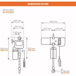 APPAREIL DE LEVAGE - MATISERE Palan électrique à Chaîne - 2 Vitesses - Cap. 250kg - Longueur 3m - EH251 6 APPAREIL DE LEVAGE - MATISERE Palan électrique à Chaîne - 2 Vitesses - Cap. 250kg - Longueur 3m - EH251 -Treuil, cric, palan et accessoires Soldes Boutique 19784675 3