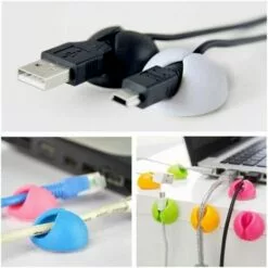 DRILLPRO 12 Pcs Multifonctionnel Fil Cordon Cable Drop Clips Cravates USB Chargeur Titulaire Organisateur Avec Adhésif Bureau Fil Rangé LAVENTE