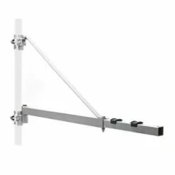 WILTEC Bras Pivotant Levage Palan Support 600g 110cm Treuil Câble Potence Fixation