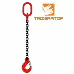 TRIZERATOP Elingue Chaine 1 Brin 10mm CMU 3150kg Crochet à Chape 1 Mètre
