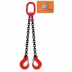 TRIZERATOP Elingue Chaine 2 Brins 8mm CMU 2800kg Crochet à Chape 1 Mètre