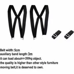 QDRECLOD Sangle Déménagement, Bretelles De Levage, Système De Levage Et De Déplacement De 2 Personnes Avec Coussin, Déplacez, Transportez Et Sécurisez Facilement Des Meubles, Objet Lourd Jusqu'à 200KG - Noir -Treuil, cric, palan et accessoires Soldes Boutique 24213725 4