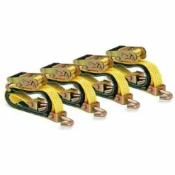 MSW 4x Sangle D'Arrimage À Cliquet Tendeur Pour Remorques Voiture 2,5m X 38mm 1,5t - Blanc