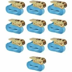 ASUPERMALL Sangle D’arrimage A Cliquet 10 Pcs 0,8 Tonne 4 M X 25 Mm Bleu 9 ASUPERMALL Sangle D’arrimage A Cliquet 10 Pcs 0,8 Tonne 4 M X 25 Mm Bleu -Treuil, cric, palan et accessoires Soldes Boutique 25235184 5