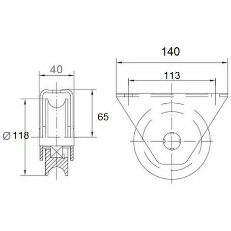 ESTEBRO Roue Gorge U Sur Roulement Pour Portail 20mm En Applique - Ø120mm - Acier 2 ESTEBRO Roue Gorge U Sur Roulement Pour Portail 20mm En Applique - Ø120mm - Acier – Image 2