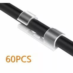 LANGRAY 60 Pièces De Serre-cables, Support De Cable Avec Base Adhésive, Jeu De Serre-cables Pour Bureau, Cordon D'alimentation, Transparent