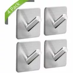 BETTERLIFE 4 Crochets Auto-adhésifs En Acier Inoxydable Peuvent être Utilisés Pour Accrocher Des Peignoirs, Des Serviettes, Des Patères Et Des Articles De Toilette, Adaptés à La Cuisine, à La Salle De Bain, Au Salon