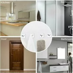 BETTERLIFE 4 Crochets Auto-adhésifs En Acier Inoxydable Peuvent être Utilisés Pour Accrocher Des Peignoirs, Des Serviettes, Des Patères Et Des Articles De Toilette, Adaptés à La Cuisine, à La Salle De Bain, Au Salon -Treuil, cric, palan et accessoires Soldes Boutique 26496881 4