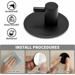 BETTERLIFE Crochet Porte-serviettes 4 Pièces Le Crochet Mural Porte-serviettes Est En Acier Inoxydable, Le Maximum Est De 8 Kg, Pas De Perçage, Antirouille, Idéal Pour La Salle De Bain, Les Toilettes Et La Cuisine -Treuil, cric, palan et accessoires Soldes Boutique 26613275 4