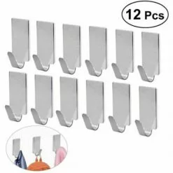 BETTERLIFE Crochet Mural 12 Serviettes Auto-adhésifs Muraux Porte-serviettes En Acier Inoxydable Crochets Muraux De Salle De Bain De Cuisine