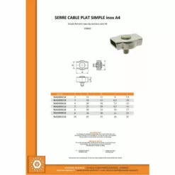VIS EXPRESS SERRE CABLE PLAT SIMPLE INOX A4 DIAMETRE 5 | Conditionnement: 5 Pieces -Treuil, cric, palan et accessoires Soldes Boutique 28033878 3