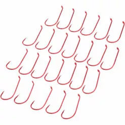 ASUPERMALL 25Pcs En Acier Au Carbone Rouge Double Dos Poignarde Crochet De Manivelle Accessoires De Peche -Treuil, cric, palan et accessoires Soldes Boutique 28756285 5