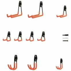 EURO VANADIUM Crochets Muraux De Garage Pour Outils - X10