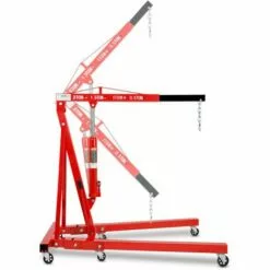 EBERTH Grue D’atelier Chèvre De Levage Dune Puissance Maximale De 2000kg, Grue Hydraulique Pour Latelier Avec Flèche De Grue Réglable En 4 Positions 1050-1590mm, Pliable, 6 Roues Pivotantes -Treuil, cric, palan et accessoires Soldes Boutique 2987396 3